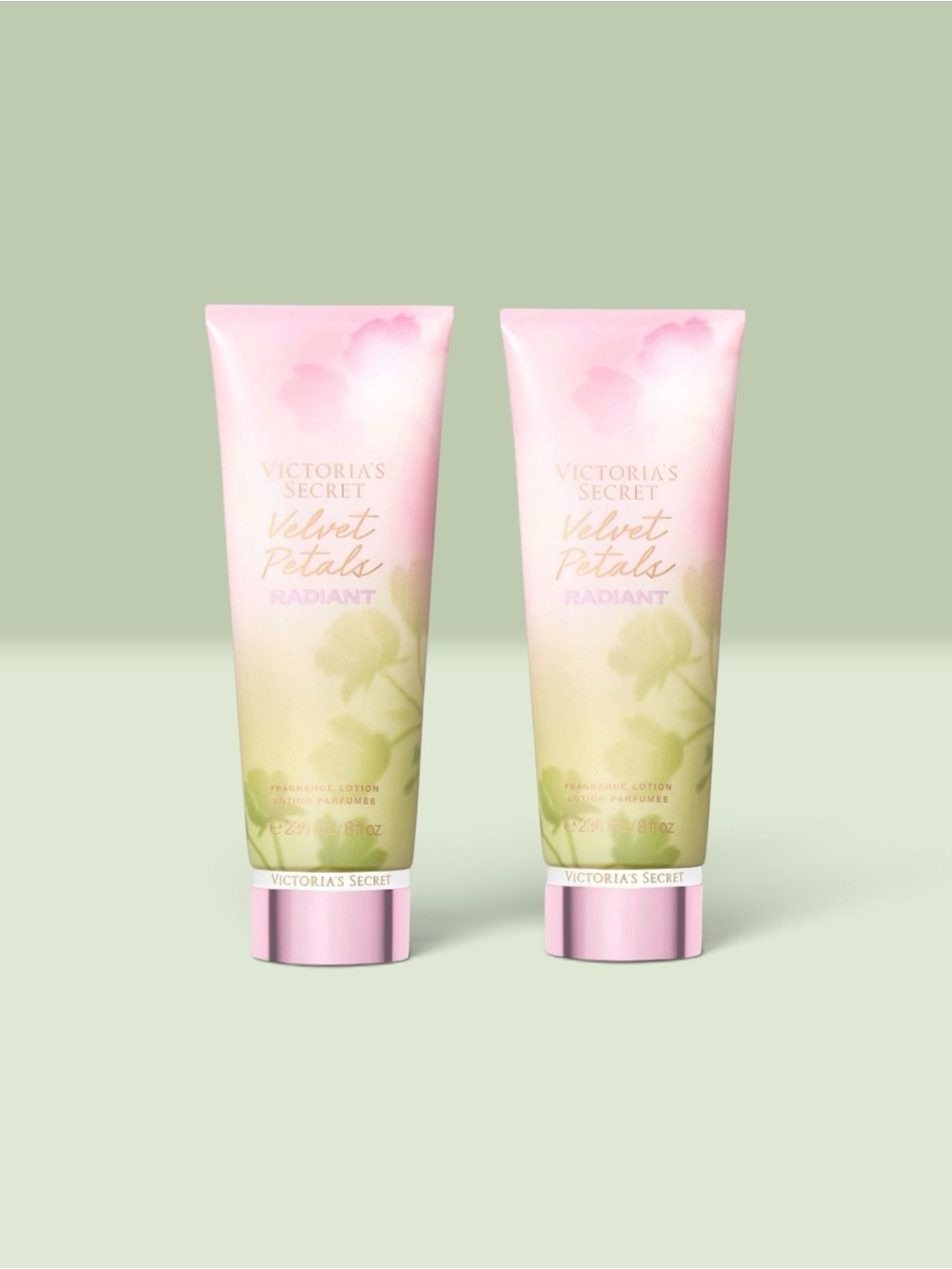 Victoria's Secret VELVET PETALS RADIANT Fragrance Lotion ~ 8 fl.oz. ( Lot of 2 )
